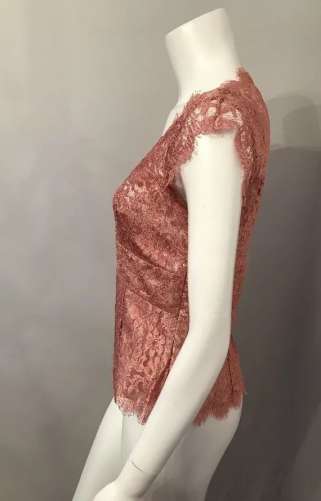 Stunning Ann Taylor Pink Gold Lace Short Sleeve Top Size 4  Women's Clothing Deals